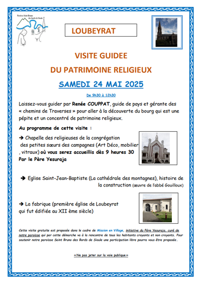 Visite guidée du patrimoine religieux_Loubeyrat