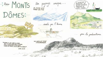 Exposition Carnet de voyage dans le Parc des Volcans d’Auvergne_Orcines